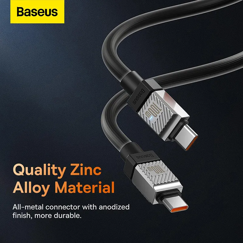 Baseus 100W Type-C To Type-C CoolPlay Series Doublly-Wrapped Premium Quality Fast Charging Cable 1 Meter / 2 Meter