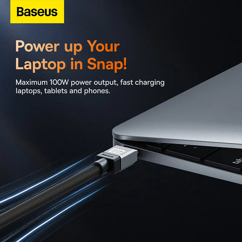 Baseus 100W Type-C To Type-C CoolPlay Series Doublly-Wrapped Premium Quality Fast Charging Cable 1 Meter / 2 Meter