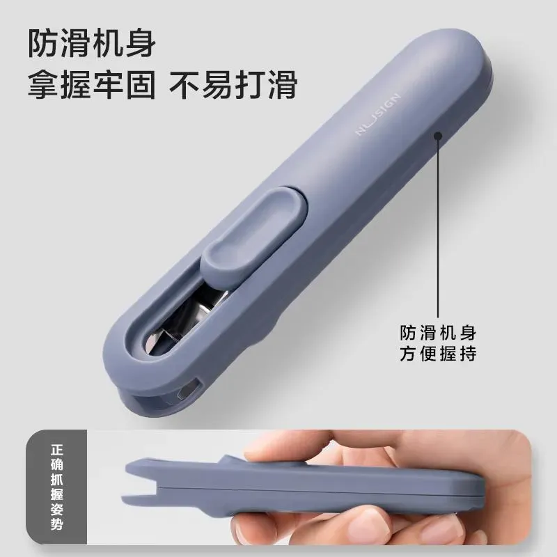 Deli Paper Clip Dispenser Stapler with 50pcs Metal Refill Clips File Document Clamp Binding Tool Clipper