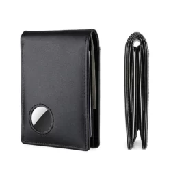Genuine Cow Leather Men Thin Wallet Bifold RFID with Airtag Holder Arrival Bags | Sleeve | Pouch