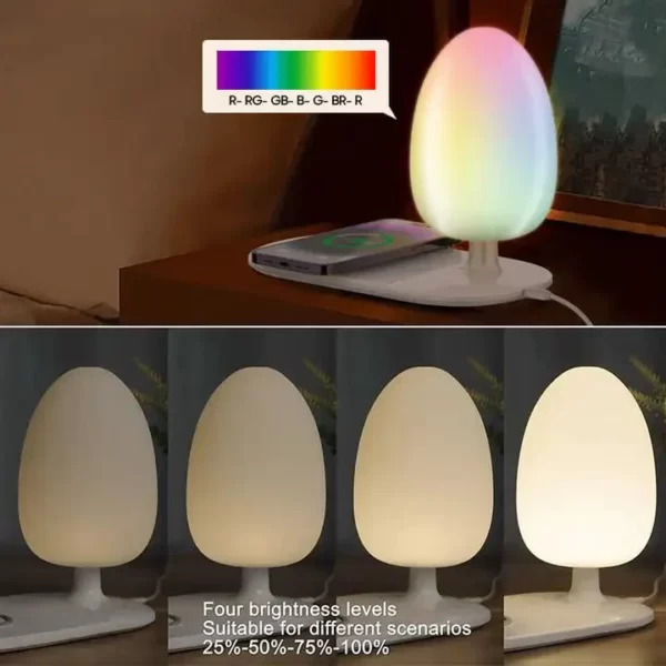 Ldnio Y3 Led Desk Lamp With 15W Fast Wireless Charging Landscape Night Lamp Flash Charger
