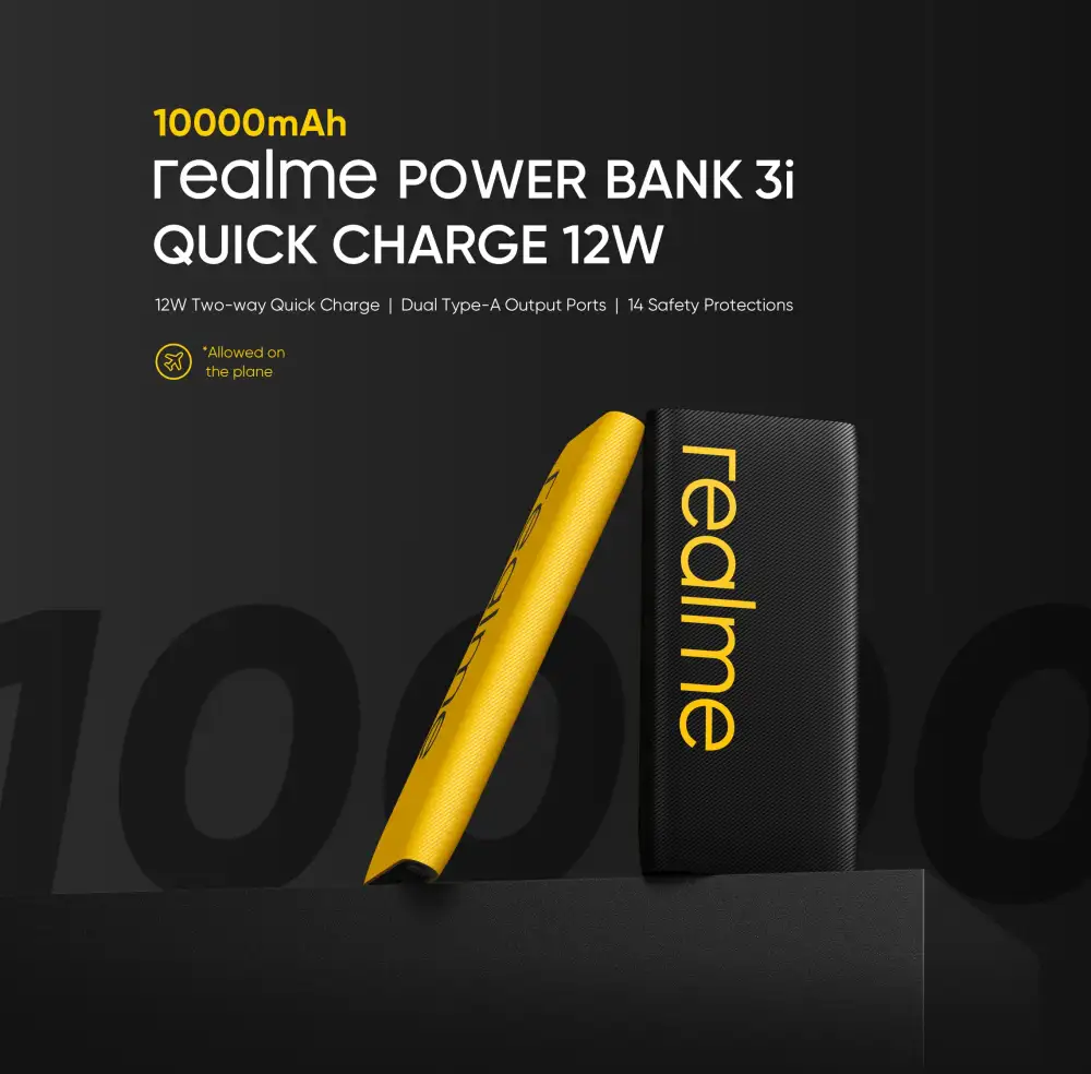 Realme Power Bank 3i 10000mAh 12w Quick Charging