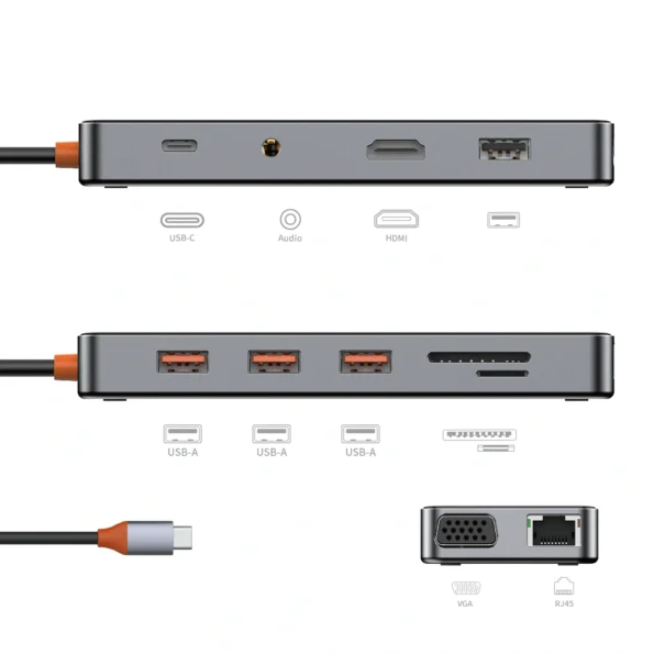 WiWU 11-in-1 Cyber Multifunctional Type-C Hub Docking Station