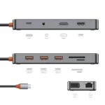 WiWU 11-in-1 Cyber Multifunctional Type-C Hub Docking Station