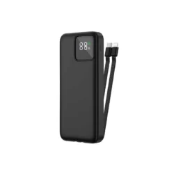 WiWU JC-18 10000mAh 22.5W LED Digital Display Power Bank with Built-in Lightning and Type-C Cable Arrival Charging Essential