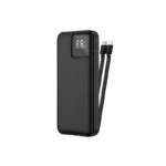 WiWU JC-18 10000mAh 22.5W LED Digital Display Power Bank with Built-in Lightning and Type-C Cable