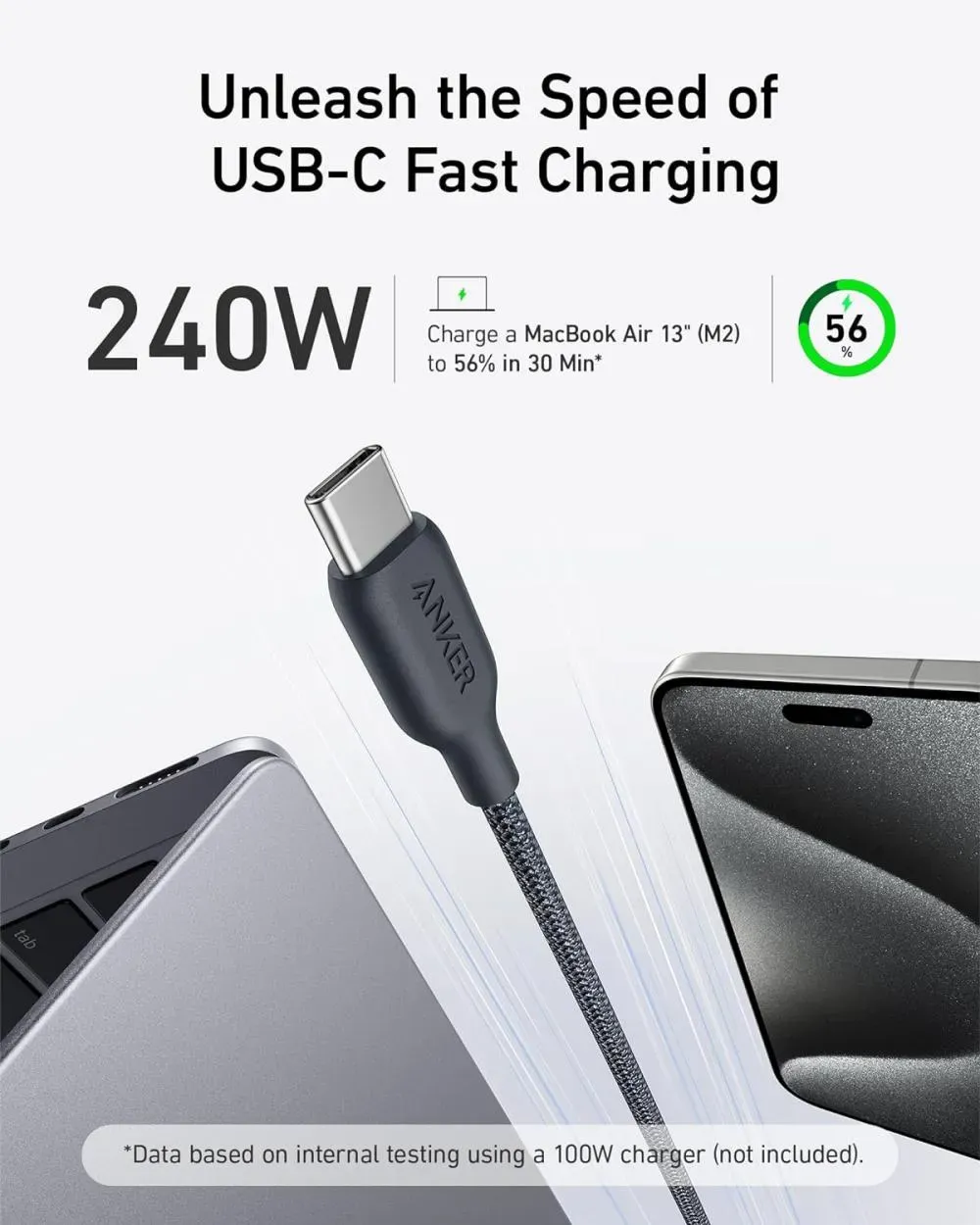 Anker 544 240W USB-C to USB-C Bio Based Cable 6ft