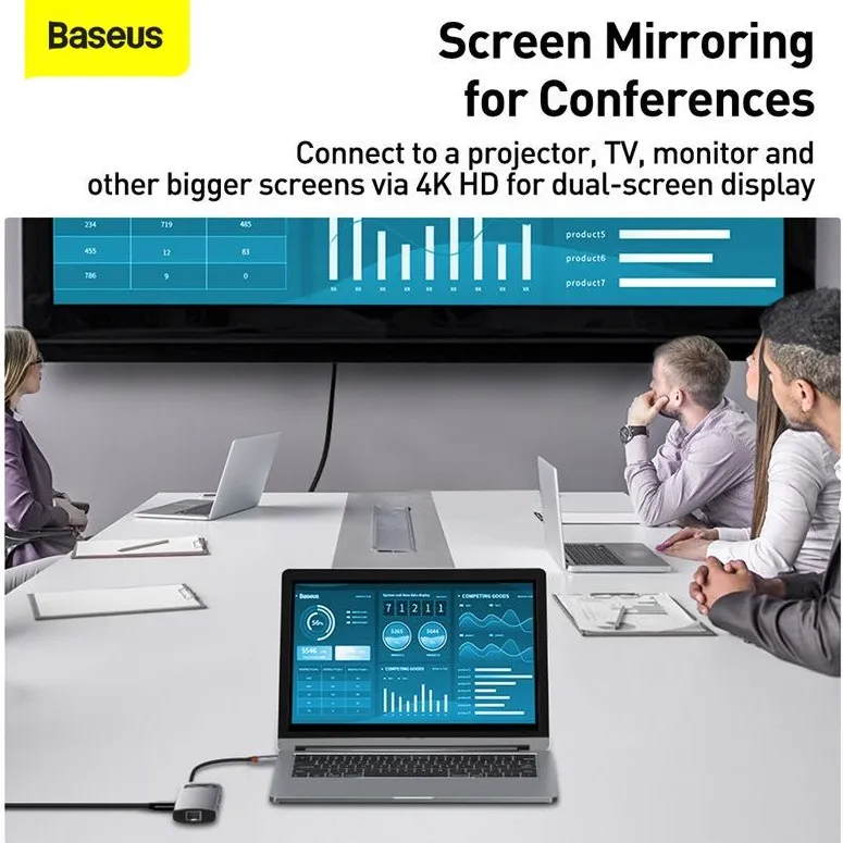 Baseus Metal Gleam Series 8-in-1 Multifunctional Type-C Hub Docking Station