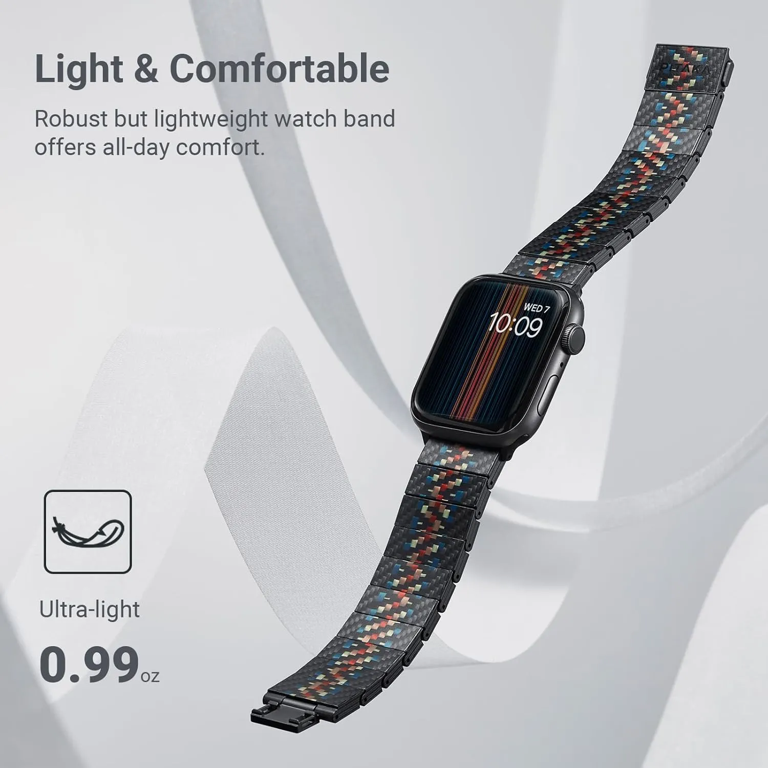 PITAKA Carbon Fiber Watch Band for iWatch 44 /45 / 49mm -Rhapsody Version