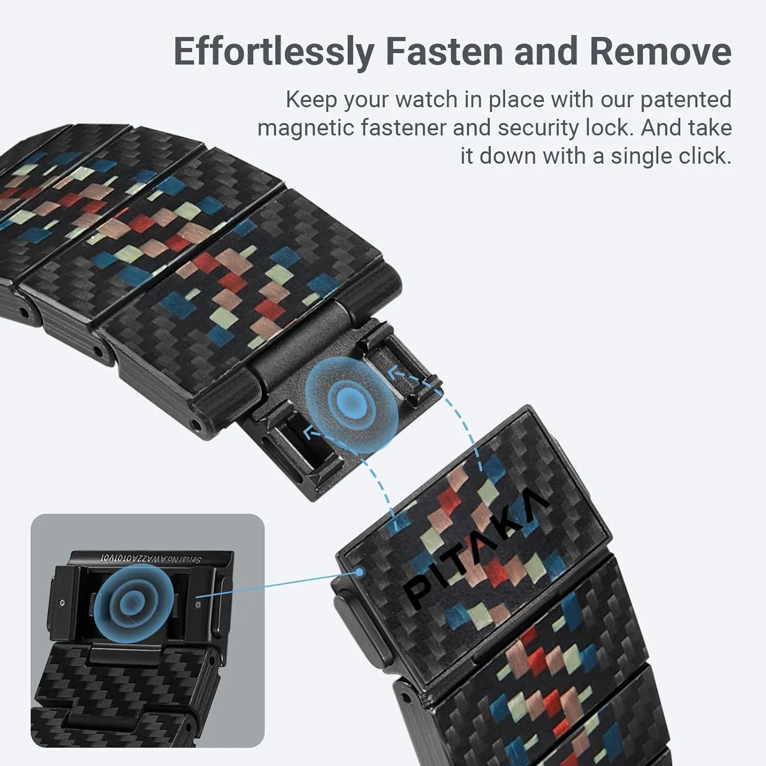 PITAKA Carbon Fiber Watch Band for iWatch 44 /45 / 49mm -Rhapsody Version