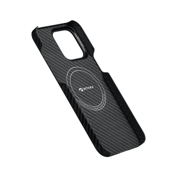 PITAKA MagEZ Case 4 for iPhone 15 Pro / 15 Pro Max -1500D Black/Grey (Twill)