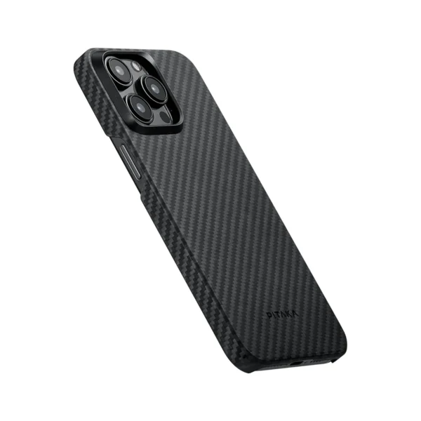 PITAKA MagEZ Case 4 for iPhone 15 Pro / 15 Pro Max -1500D Black/Grey (Twill)