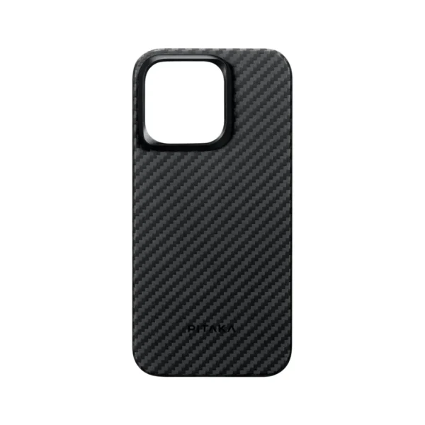 PITAKA MagEZ Case 4 for iPhone 15 Pro / 15 Pro Max -1500D Black/Grey (Twill) armo Cover & Protector