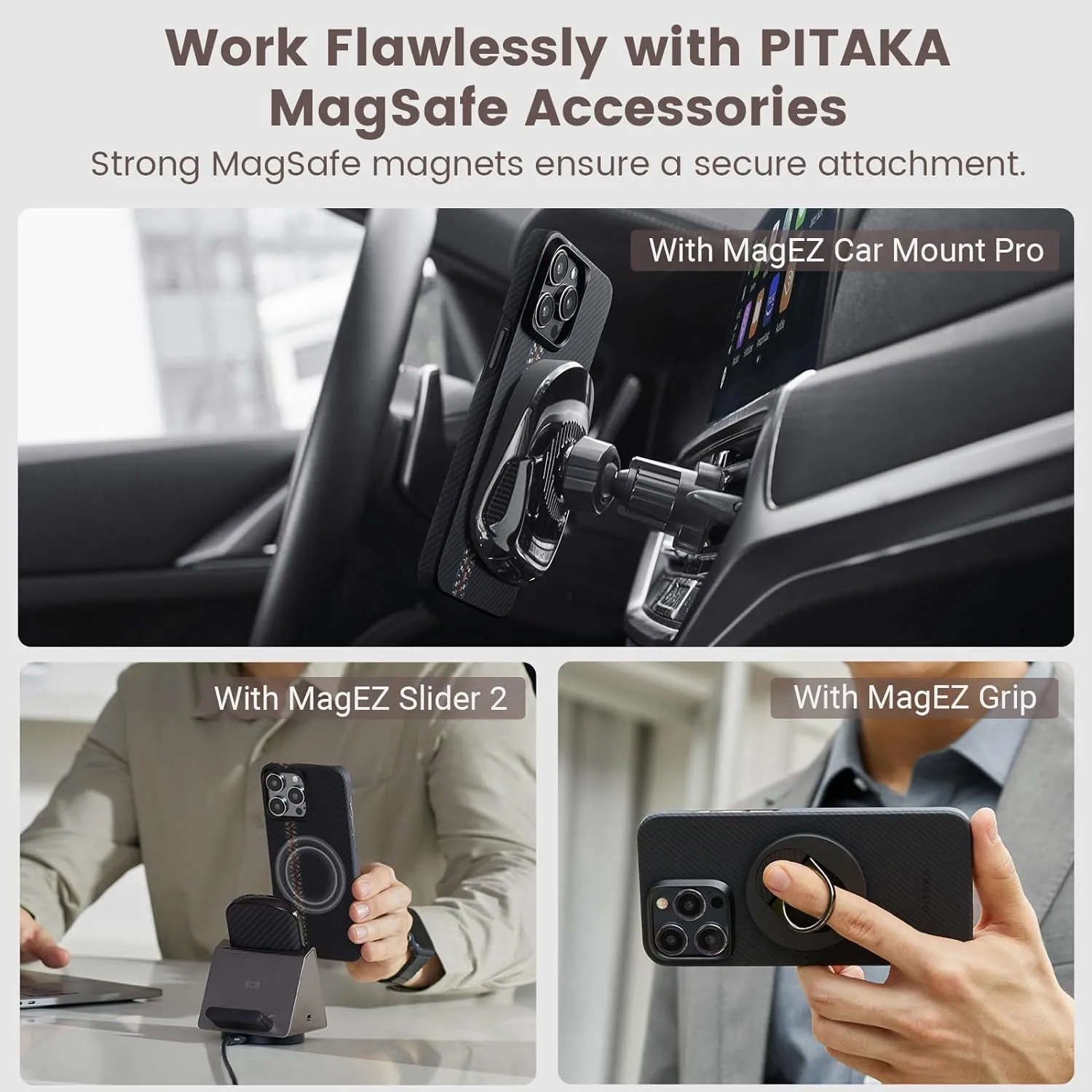 PITAKA MagEZ Case 4 for iPhone 15 Pro / 15 Pro Max -600D Rhapsody