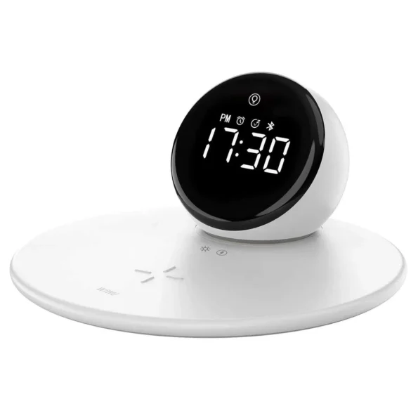 WiWU Wi-W017 5 in1 Wireless Charging Clock Bluetooth Speaker Night Light