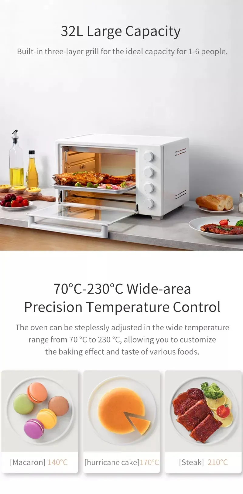 Xiaomi Mijia Electric Oven 32L Household Temperature Control Baking 1600W