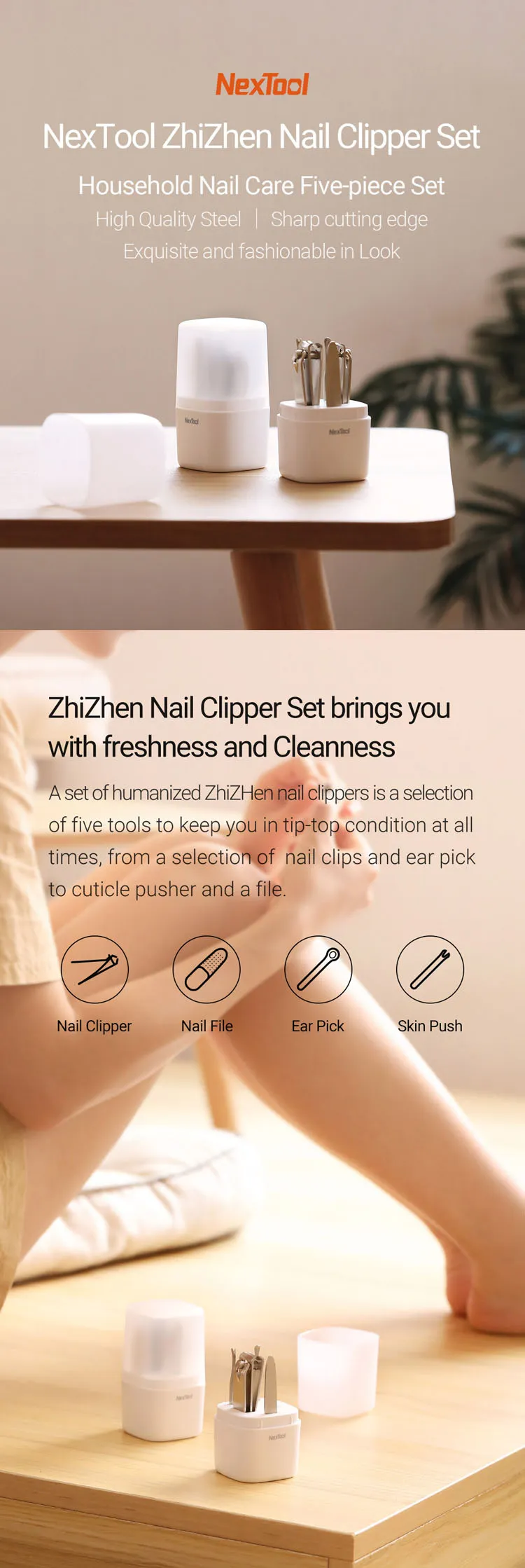 Xiaomi Nextool NE20015 Zhizhen Nail Clipper Set