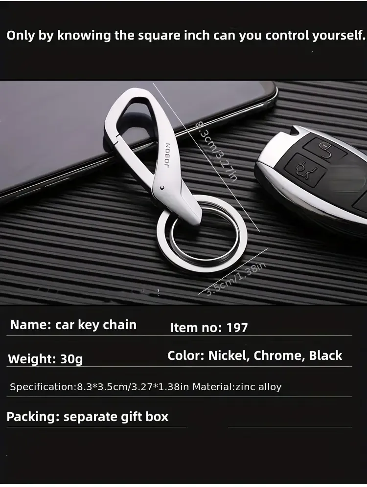 JOBON ZB-197 Car Waist Hanging Keychain Double Ring Metal Keychain