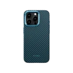 PITAKA MagEZ Case Pro 4 for iPhone 15 Pro / 15 Pro Max -1500D Black/Blue (Twill)