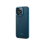 PITAKA MagEZ Case Pro 4 for iPhone 15 Pro : 15 Pro Max -1500D Black:Blue (Twill)4