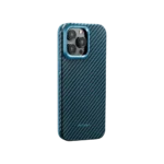 PITAKA MagEZ Case Pro 4 for iPhone 15 Pro : 15 Pro Max -1500D Black:Blue (Twill)4