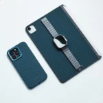 PITAKA MagEZ Case Pro 4 for iPhone 15 Pro : 15 Pro Max -1500D Black:Blue (Twill)4