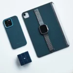 PITAKA MagEZ Case Pro 4 for iPhone 15 Pro : 15 Pro Max -1500D Black:Blue (Twill)4