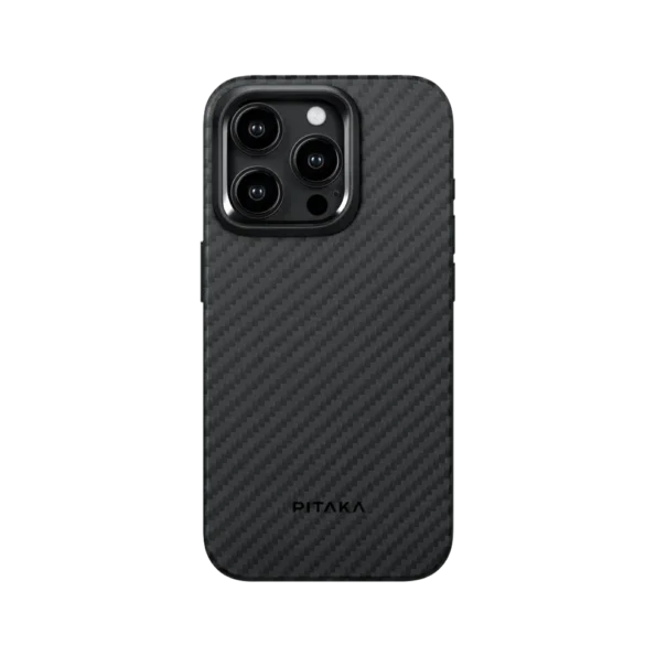 PITAKA MagEZ Case Pro 4 for iPhone 15 Pro / 15 Pro Max -1500D Black/Grey (Twill)