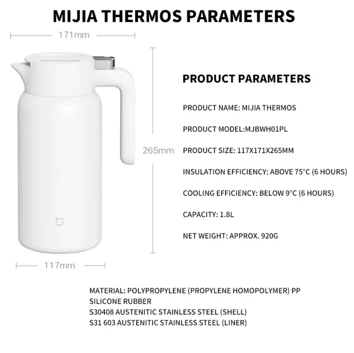 Xiaomi Mijia Thermos Pot 1.8L (MJBWH01PL)