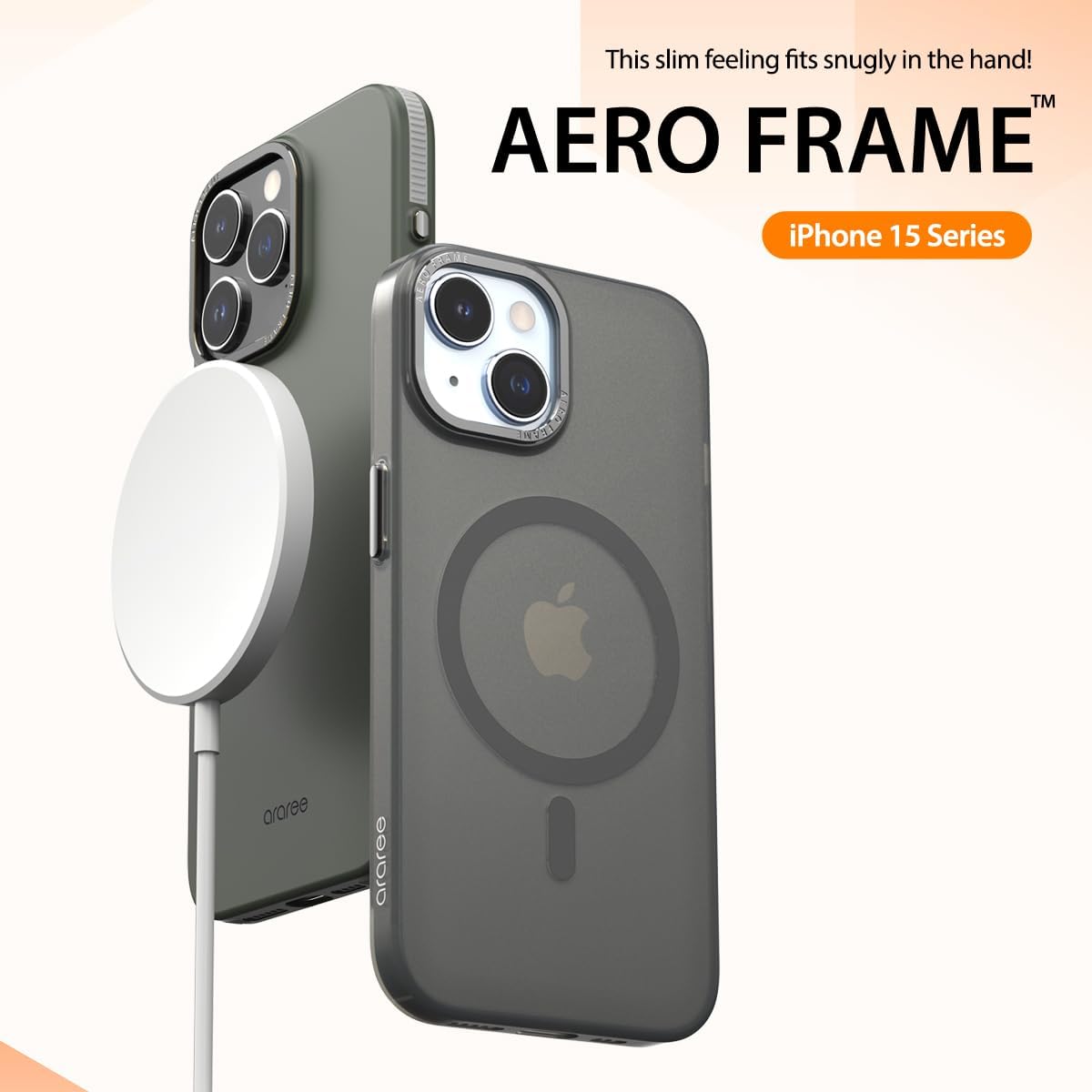 Araree Aero Frame Clear Matt Magsafe Case for iPhone 15 Pro Max