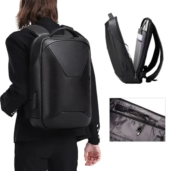 Bange BG-6621 Leather Anti Theft Travel Backpack 15.6 inch