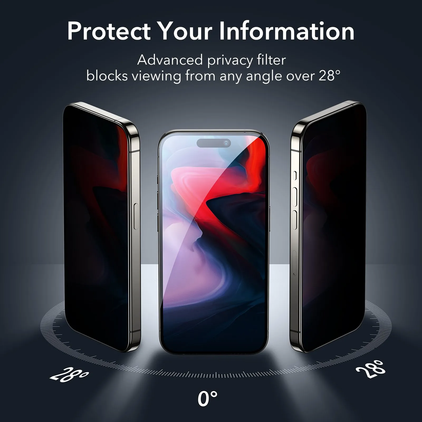 Esr Anti Spy Privacy Screen Protector For Iphone 15 Pro / 15 Pro Max