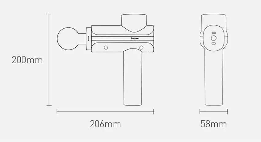 Baseus Dual-mode Massage Gun Muscle Relaxer Massager with 4 Massage Heads – Dark Grey