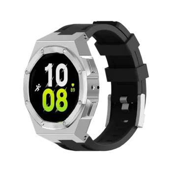 HUALIMEI Zinc Alloy Case with Liquid Silicone Band 44mm for Samsung Watch 4 / 5 / 5 Pro / 6