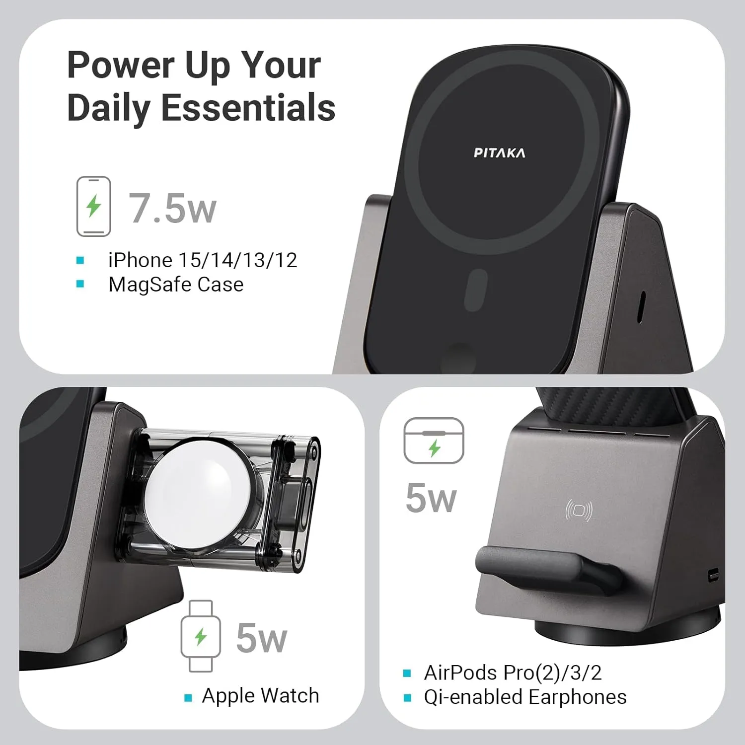 Buy Pitaka MagEZ Slider 2 7.5W 3-in-1 Wireless Charging Station