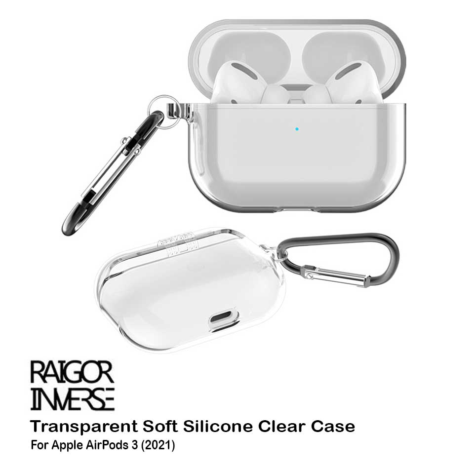 Raigor Inverse Crystal Clear Silicone Protective Case for AirPods 3 (2021)