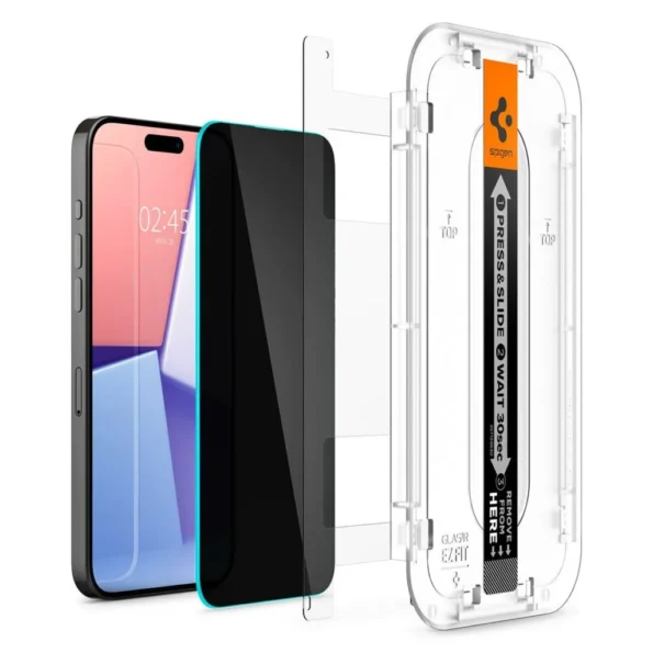 Spigen GLAS.tR EZ Fit HD Privacy Screen Protector for iPhone 15 Pro Max