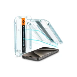 Spigen GLAS.tR EZ Fit Screen Protector for iPhone 15 Pro Max -2Pack Cover & Protector