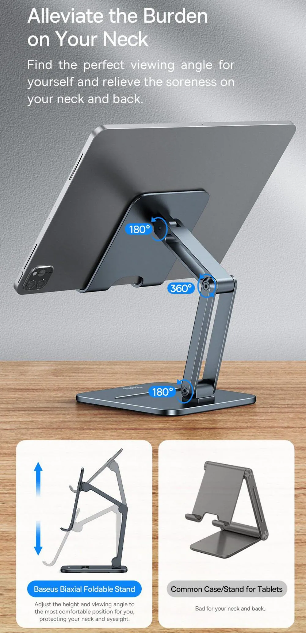 Baseus Desktop Biaxial Foldable Metal Stand for Phones (BS-HP005)