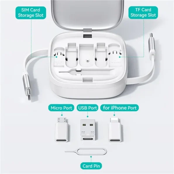 USAMS US-SJ650 U87 Multifunctional Storage Set Box with 60W Fast Charging Cable -1M