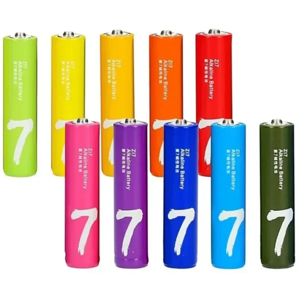 Xiaomi ZMI Zi7 Alkaline Battery AAA LR03 1.5V Rainbow 10pcs Pack