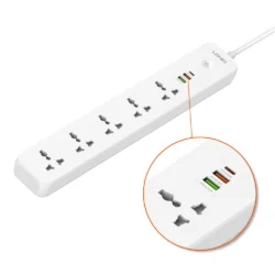 Ldnio SC5319 Power Strip 38W with 5 Sockets 3-Port USB Charger 2M Extension Cord Charger