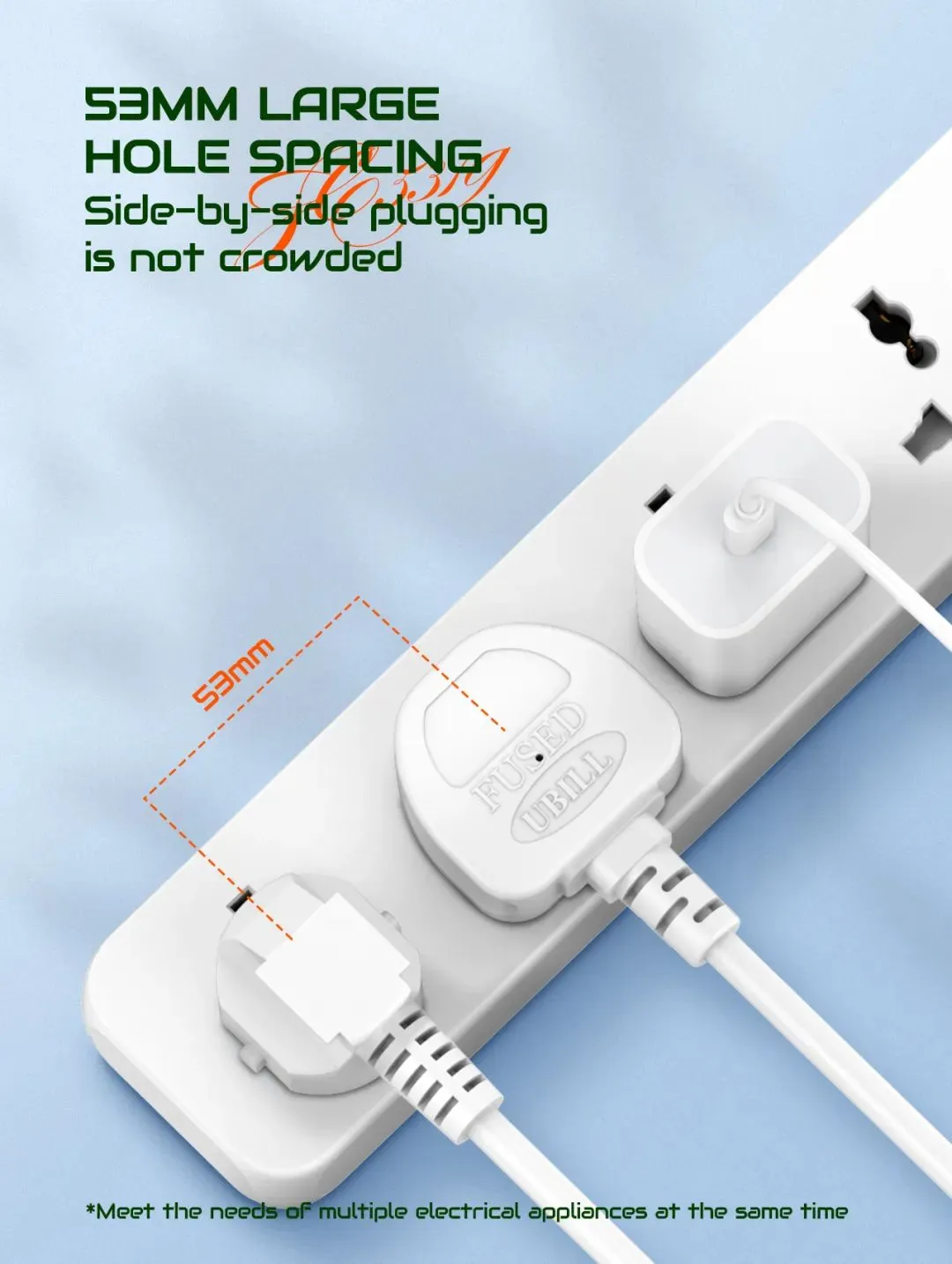 Ldnio SC5319 Power Strip 38W with 5 Sockets 3-Port USB Charger 2M Extension Cord