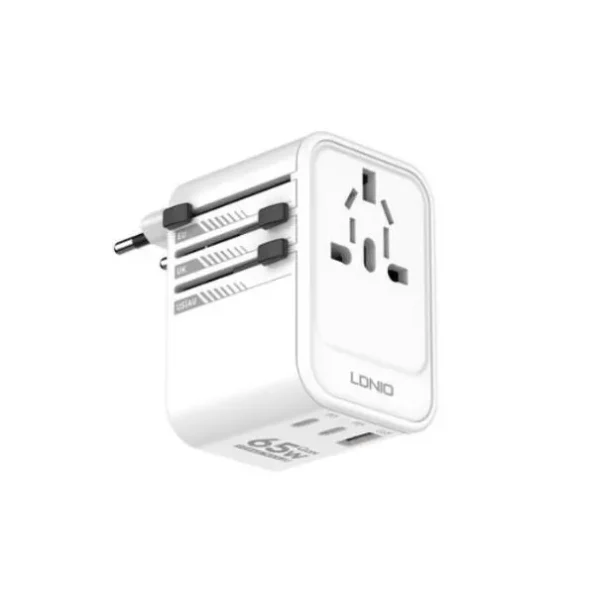 Ldnio Z6 65W 3 USB Ports GaN Universal Travel Adapter