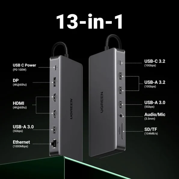 UGREEN 313 Revodok Pro 13-in-1 USB-C Docking Station 4K@60Hz