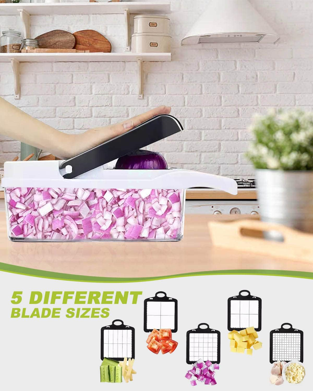 26 in 1 Vegetable Chopper Kitchen Multifunctional Slicer with 1.2L Container