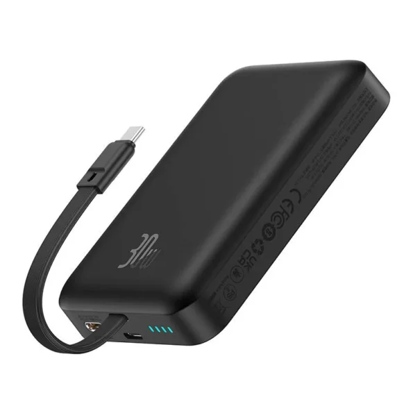 Baseus Magnetic Mini 30W 10000mAh Wireless Power Bank With Built-in USB-C Cable