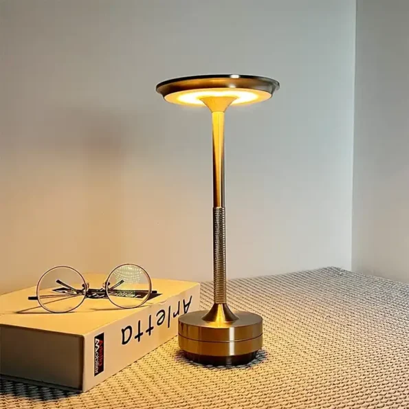 Electroplated Metal Cordless Table Lamp Dimmable Led Modern Wireless Rechargeable