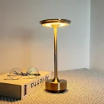 Electroplated Metal Cordless Table Lamp Dimmable Led Modern Wireless Rechargeable6