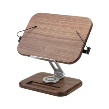 Rotating Lifting Black Walnut Aluminum Alloy Reading Bookshelf Notebook Stand